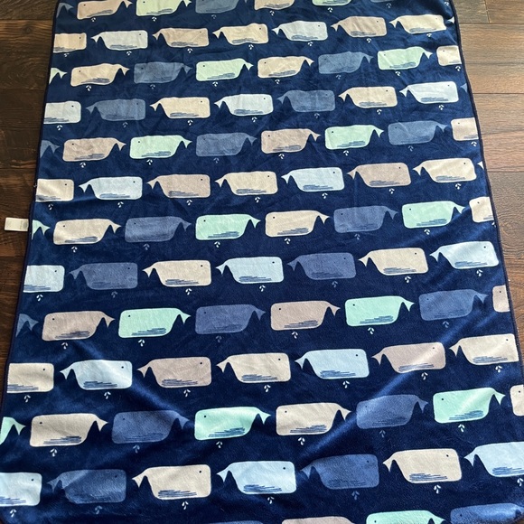Cloud Island Blue and White Fleece Blanket - Picture 1 of 3